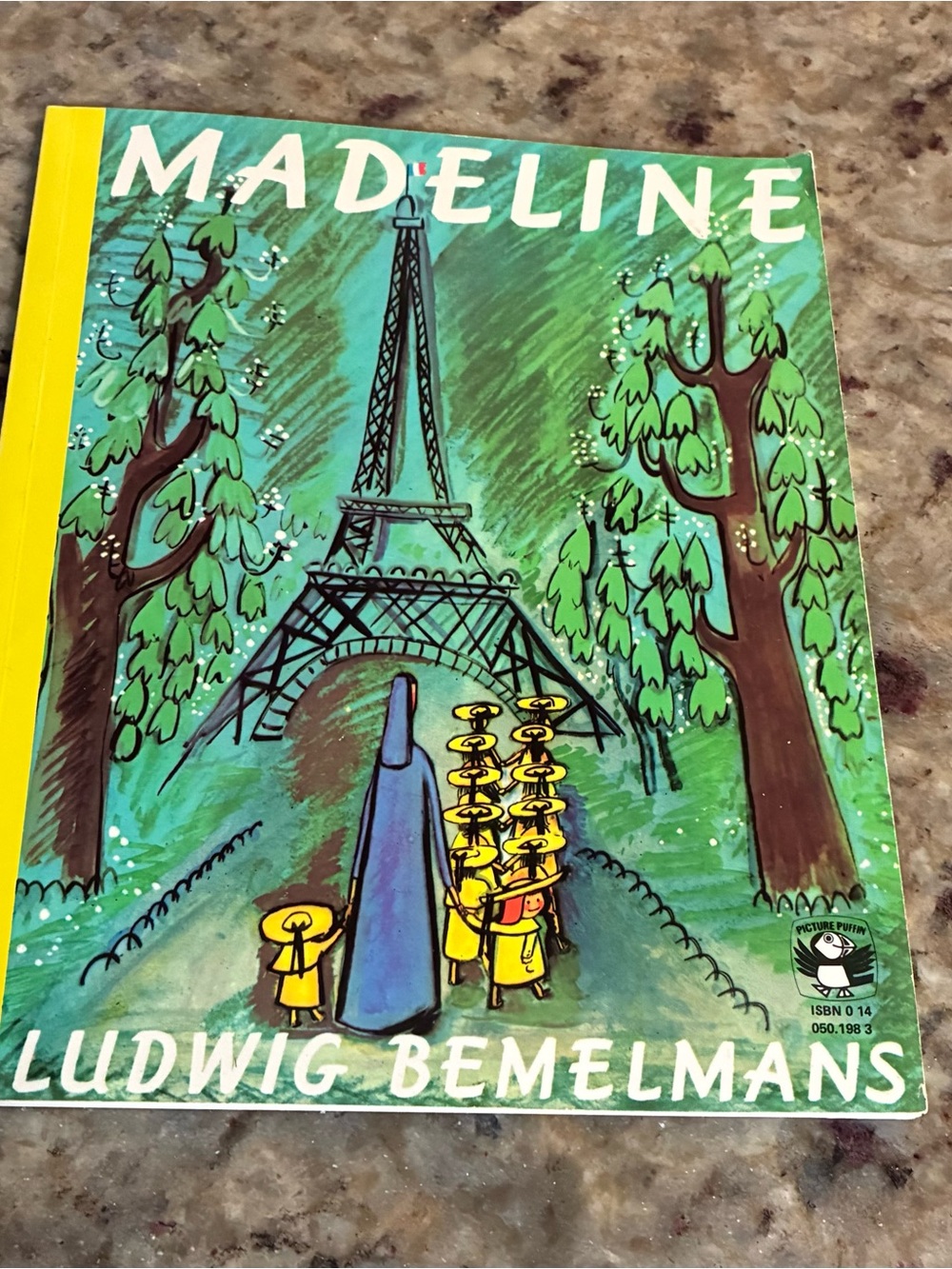 Madeline Book Cover — Bright Yellow and Green Illustration